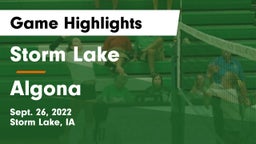 Storm Lake  vs Algona  Game Highlights - Sept. 26, 2022