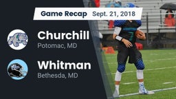 Recap: Churchill  vs. Whitman  2018