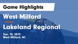 West Milford  vs Lakeland Regional  Game Highlights - Jan. 10, 2019