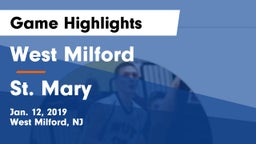 West Milford  vs St. Mary Game Highlights - Jan. 12, 2019