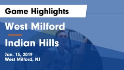 West Milford  vs Indian Hills  Game Highlights - Jan. 15, 2019