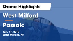 West Milford  vs Passaic  Game Highlights - Jan. 17, 2019