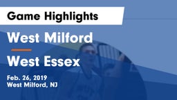 West Milford  vs West Essex  Game Highlights - Feb. 26, 2019