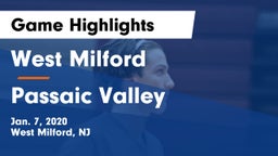 West Milford  vs Passaic Valley  Game Highlights - Jan. 7, 2020
