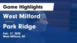 West Milford  vs Park Ridge  Game Highlights - Feb. 17, 2020
