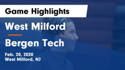 West Milford  vs Bergen Tech  Game Highlights - Feb. 20, 2020