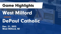 West Milford  vs DePaul Catholic  Game Highlights - Dec. 21, 2023