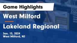 West Milford  vs Lakeland Regional  Game Highlights - Jan. 13, 2024