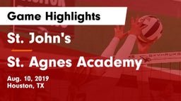 St. John's  vs St. Agnes Academy  Game Highlights - Aug. 10, 2019