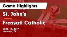 St. John's  vs Frassati Catholic  Game Highlights - Sept. 14, 2019