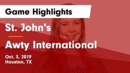 St. John's  vs Awty International Game Highlights - Oct. 3, 2019
