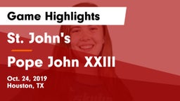 St. John's  vs Pope John XXIII Game Highlights - Oct. 24, 2019