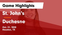 St. John's  vs Duchesne Game Highlights - Oct. 21, 2020