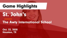 St. John's  vs The Awty International School Game Highlights - Oct. 22, 2020
