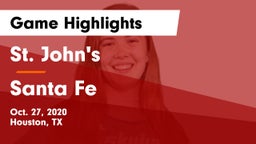 St. John's  vs Santa Fe  Game Highlights - Oct. 27, 2020