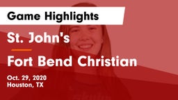 St. John's  vs Fort Bend Christian Game Highlights - Oct. 29, 2020