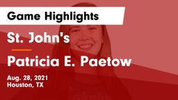 St. John's  vs Patricia E. Paetow  Game Highlights - Aug. 28, 2021