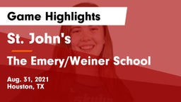 St. John's  vs The Emery/Weiner School  Game Highlights - Aug. 31, 2021