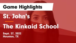 St. John's  vs The Kinkaid School Game Highlights - Sept. 27, 2022