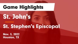 St. John's  vs St. Stephen's Episcopal  Game Highlights - Nov. 3, 2022