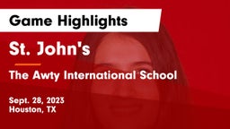 St. John's  vs The Awty International School Game Highlights - Sept. 28, 2023