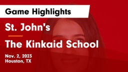 St. John's  vs The Kinkaid School Game Highlights - Nov. 2, 2023