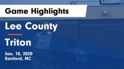 Lee County  vs Triton  Game Highlights - Jan. 10, 2020