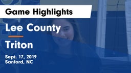 Lee County  vs Triton  Game Highlights - Sept. 17, 2019