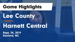 Lee County  vs Harnett Central Game Highlights - Sept. 24, 2019