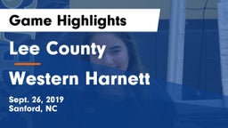 Lee County  vs Western Harnett Game Highlights - Sept. 26, 2019