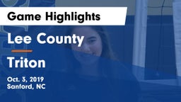 Lee County  vs Triton  Game Highlights - Oct. 3, 2019