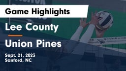 Lee County  vs Union Pines  Game Highlights - Sept. 21, 2023