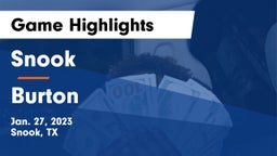 Snook  vs Burton  Game Highlights - Jan. 27, 2023