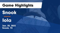 Snook  vs Iola  Game Highlights - Jan. 20, 2023