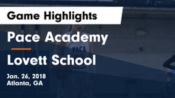 Pace Academy  vs Lovett School Game Highlights - Jan. 26, 2018