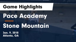 Pace Academy  vs Stone Mountain   Game Highlights - Jan. 9, 2018