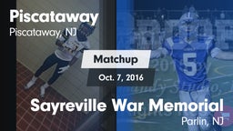 Matchup: Piscataway High vs. Sayreville War Memorial  2016