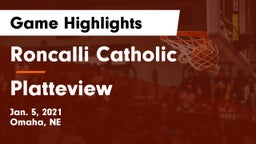 Roncalli Catholic  vs Platteview  Game Highlights - Jan. 5, 2021