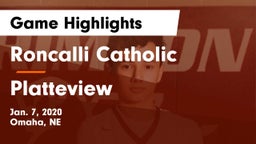 Roncalli Catholic  vs Platteview  Game Highlights - Jan. 7, 2020