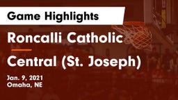 Roncalli Catholic  vs Central (St. Joseph) Game Highlights - Jan. 9, 2021
