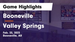 Booneville  vs Valley Springs  Game Highlights - Feb. 23, 2023