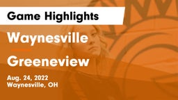 Waynesville  vs Greeneview  Game Highlights - Aug. 24, 2022