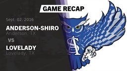 Recap: Anderson-Shiro  vs. Lovelady  2016