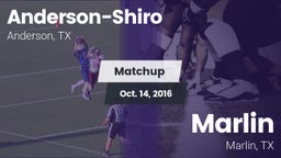 Matchup: Anderson-Shiro High vs. Marlin  2016