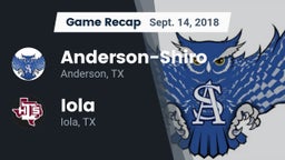 Recap: Anderson-Shiro  vs. Iola  2018