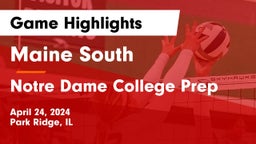 Maine South  vs Notre Dame College Prep Game Highlights - April 24, 2024