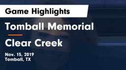 Tomball Memorial vs Clear Creek  Game Highlights - Nov. 15, 2019