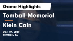 Tomball Memorial vs Klein Cain  Game Highlights - Dec. 27, 2019