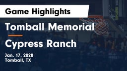 Tomball Memorial vs Cypress Ranch  Game Highlights - Jan. 17, 2020