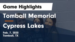 Tomball Memorial vs Cypress Lakes  Game Highlights - Feb. 7, 2020